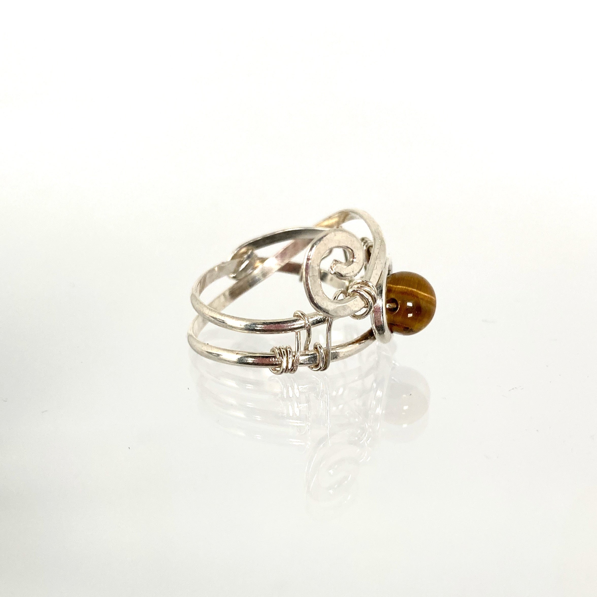 Silver Twist and Tiger Eye Ring